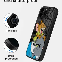 macmerise Cartoon Characters Printed iPhone 16 Plus Bumper Case Mobile Accessories image 4