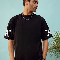 Mast & Harbour Men Printed Drop-Shoulder Sleeves Bio Finish T-shirt-image-29