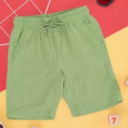 Pantaloons Junior Kids Epsom Green Cotton Regular Fit Shorts-picture-14