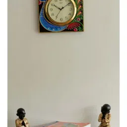 eCraftIndia Wooden Papier Mache Peacock Design Artistic Handcrafted Wall Clock-35