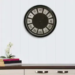 eCraftIndia Designer Round Analog Black Wall Clock-image-88