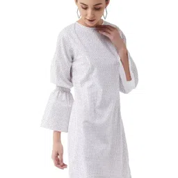 Miss Chase White Printed A-Line Dress-image-49