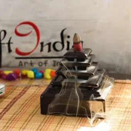 eCraftIndia Falling Waterfall style Smoke Fountain with 10 Backflow Cones Decorative Incense Holder-13