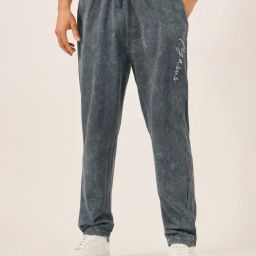 Styli Grey Cotton Slim Fit Trackpants-image-10