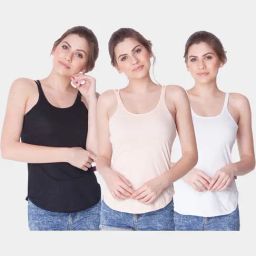 Dollar Missy Multicolor Cotton Camisole - Pack of 3-image-104
