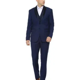 Louis Philippe Navy Three Piece Suit-image-95