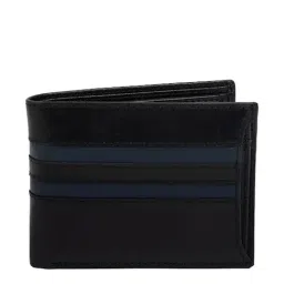 Smith & Blake Black & Navy Paneled Bi-Fold Wallet for Men-picture-14