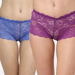 Friskers Blue & Purple Self Design Panty Set - Pack of 2-image-25