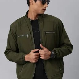 VOXATI Green Full Sleeves Mandarin Collar Jacket-image-18