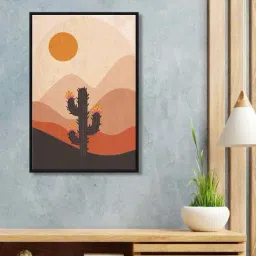 999Store Brown Canvas Wall Painting Panel With Fibre Frame-24