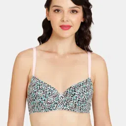 Rosaline by Zivame Off White Printed Half Coverage T-Shirt Bra-20