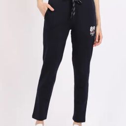 Cantabil Navy Printed Track Pants-image-45