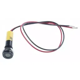 RS PRO Yellow Panel Mount Indicator 24V DC, Mounting Hole Size 8 mm, Termination Type Lead Wires, IP Rating IP67, Model No 7002006-18