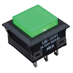 NKK SWITCHES SWITCH, PUSHBUTTON, ILLUMINATED, SPDT, 0.1A, 28V, GREEN, UB15KKW015F-FF-picture-16