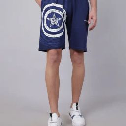 Free Authority Blue Regular Fit Printed Shorts-12
