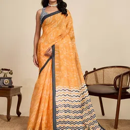 Nayanthara Trends Ethnic Motifs Printed Saree with Unstitched Blouse Piece-picture-22