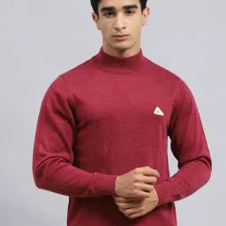 Monte Carlo Red Wool Blend Regular Fit Solid Pullover image 1