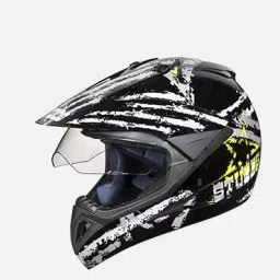 Studds N5 Black Xtra Large (600 mm) Off Road-Full Face Helmet, Motocross D5 Decor With Visor-image-11