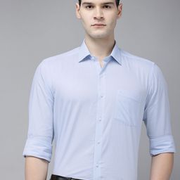 Arrow Self Design Manhattan Slim Fit Opaque Pure Cotton Formal Shirt-image-29