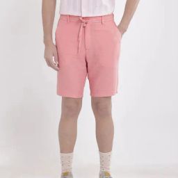 Rare Rabbit Peach Regular Fit Solid Shorts-31
