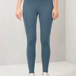 Amante Blue Skinny Fit Solid Leggings-image-33