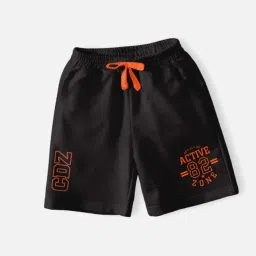 Codez Boys Black Printed Shorts image 1