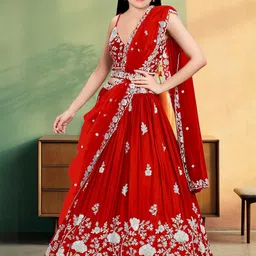 F Plus Fashion Pink Net Lehenga Choli-picture-43