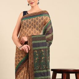 SHANVIKA Ethnic Motifs Pure Cotton Saree-image-92
