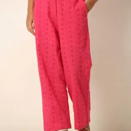 VERO MODA GIRL Pink Cotton Comfort Fit Pants-image-48
