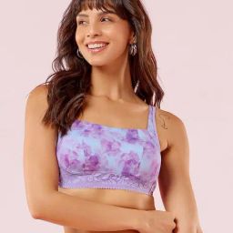 Enamor Purple Printed Bra-image-69