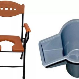 ASR Surgical Commode Chair with Back Rest with Pot - Orange-picture-4