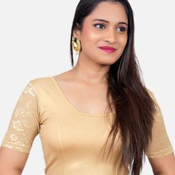 neckbook Stretchable Round Neck Readymade Saree Blouse-image-2