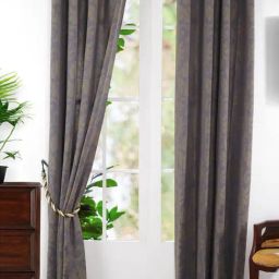 Maspar Blue Cotton Blend Printed Door Curtain - Set of 2-picture-31