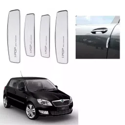 SPREADX Plastic Car Stylish I-Pop White Colour Elegant Door Guard Protection Universal Type Suitable for Skoda Fabia (Set of 4 Pcs)-picture-42