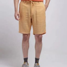 Rare Rabbit Yellow Regular Fit Solid Shorts-32