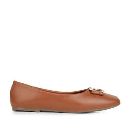 Bata Women's Tan Flat Ballets-image-68