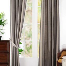 Maspar Black Cotton Blend Door Curtain - Set of 2-picture-28