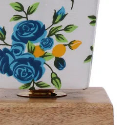 Devansh White & Blue Solid Traditional Column Table Lamp with Shade image 3