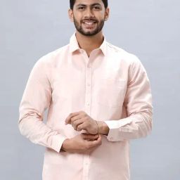 Ramraj Copper Regular Fit Solid Formal Shirt-picture-3