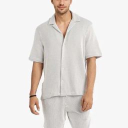 Rare Rabbit Grey Boxy Fit Stripes Shirt-image-100