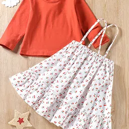 YK Girls Printed Round Neck Top & Skirt Clothing Set-image-72