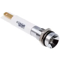 RS PRO White Panel Mount Indicator 220V AC, Mounting Hole Size 8 mm, IP Rating IP67, Model No 8462879-16