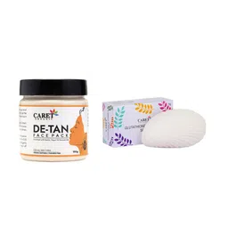 CARET ORGANIC De-tan Face Pack & Glutathione Vitamin C Skin Lightening Soap Combo-17