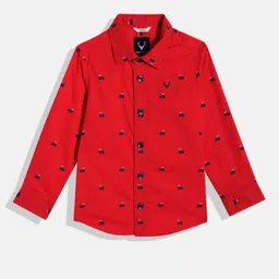 Allen Solly Junior Boys Conversational Printed Spread Collar Pure Cotton Casual Shirt-picture-47