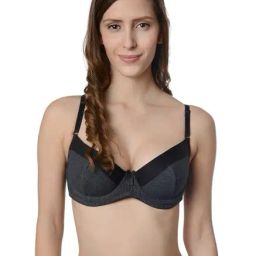 Da Intimo Black Under-Wired Padded Full Coverage Bra-35