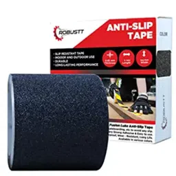 Robustt Black PET Solvent Acrylic Adhesive Anti Skid Tape (5 m x 100 mm)-image-91