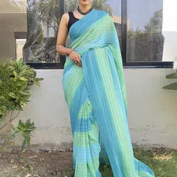 DIVASTRI Leheriya Pure Chiffon Ready to Wear Jamdani Saree-image-42