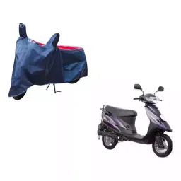 Auto Pearl Waterproof Two Wheeler Cover For TVS Teenz (Red & Blue)-image-78