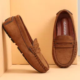Babyoye Slip On Style Solid Formal Shoes - Brown-picture-40