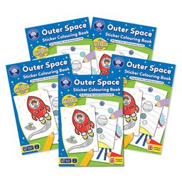 Orchard Toys Outer Space Sticker Colouring Books 5 Pack - English-20
